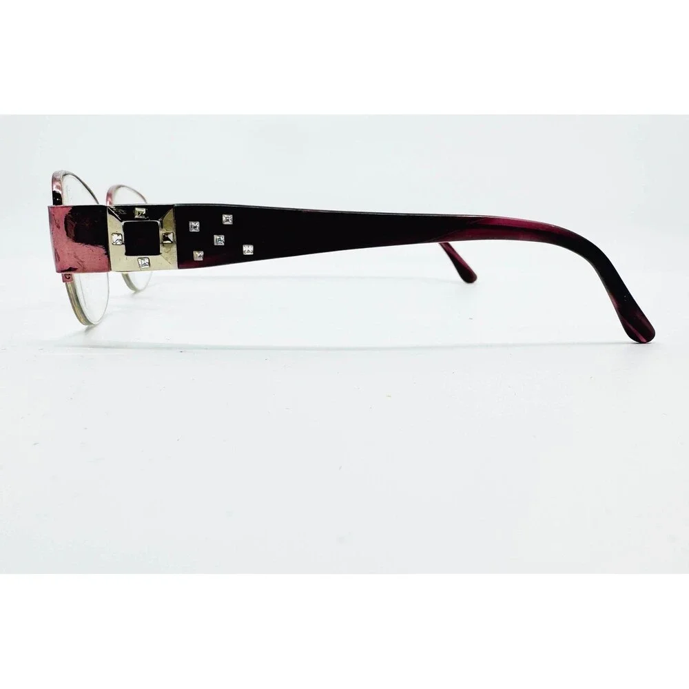 Sophia Loren Beau Rivage 52 Eyeglasses Womens Burgundy Rhinestone Frames 52mm